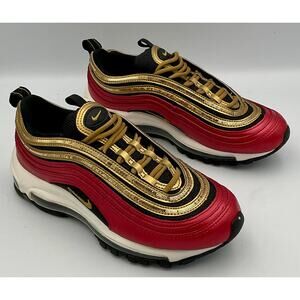 Nike Air Max 97 University Red Metallic Gold Sequin CT1148 600 Womens Sz 6 #211